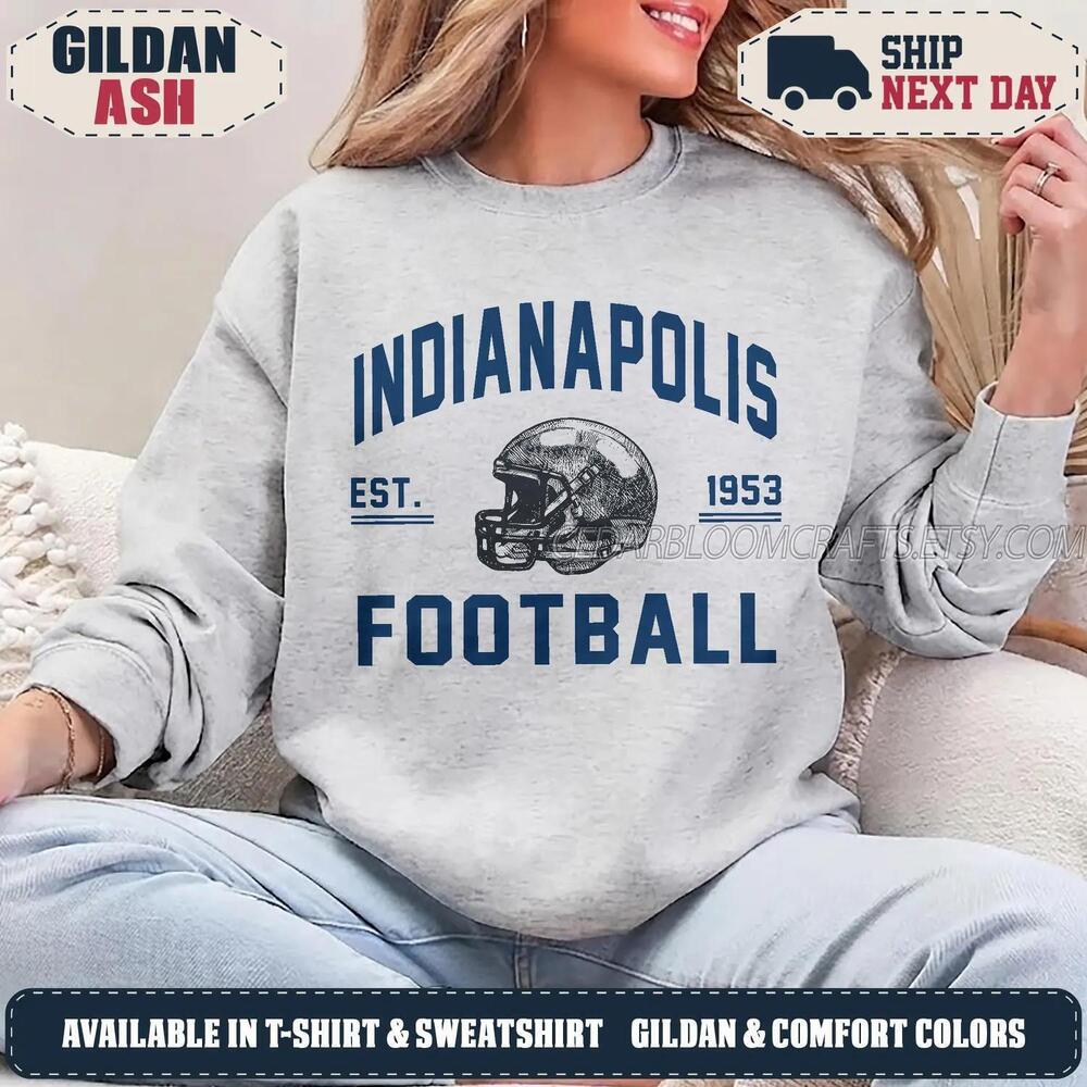 Indianapolis 90s Retro Graphic Oversized Game Day Fan Sweatshirt Icpv102